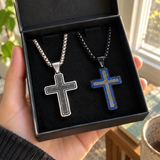 Modern Cross Pendant Necklace – Titanium Steel Christian Necklace for Men