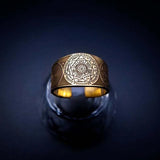 Vintage brass seven archangels symbol ring - amulet against evil eye, curse, spell