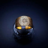 Vintage brass seven archangels symbol ring - amulet against evil eye, curse, spell - BGCOPPER