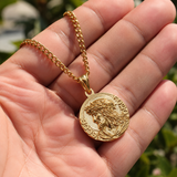 Jesus Thorn Crown Coin Necklace, 316L Titanium Steel Men Pendant