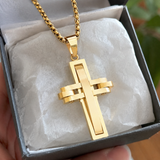 3D Interlocking Stainless Steel Cross Necklace