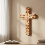 Carved Cross - Linen Wall