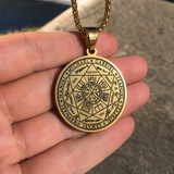 Vintage Titanium Seven Archangel's Seal Pendant - Amulet against evil eyes, curses, spells