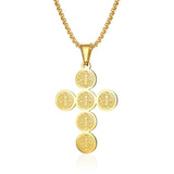 Round St. Benedict Cross Necklace - Protect you and your family - BGCOPPER
