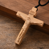 Jesus Wooden Crucifix Necklace: His Coming is a Tender Promise of Eternal Protection ✝️