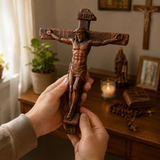 Sacred Art Solid Wood Crucifix - size and finish detail