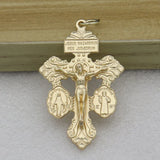Double Pardon Cross Double Sided Engraved Miraculous Medal St. Benedict Medal Pendant - BGCOPPER