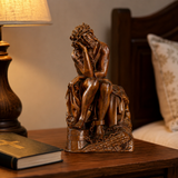 Boxwood "Crown of Thorns" Jesus Meditation Sculpture - Hand-carved Spiritual Art | A Concrete Reminder o - product view