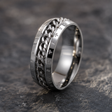 Men’s Faith Spinner Chain Ring – 8mm Titanium Steel Rotating Christian Band