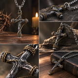Hand-Wrapped Antique Copper Cross Necklace – Christian Faith Pendant