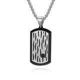 Water Ripple Texture Dog Tag Pendant Necklace
