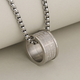 Lord’s Prayer Ring Loop Pendant Necklace