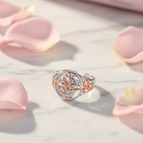 Celtic Cuff Ring - Marble Rose Petals