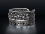 The Last Supper 925K Sterling Silver Open End Adjustable Ring - BGCOPPER