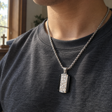 Geometric Faith Pendant Necklace – Titanium Steel Men's Necklace