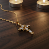 Cross Pendant - Walnut Wood Candlelight
