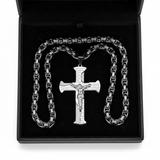 Crucifix Necklace - Gift Box Flatlay