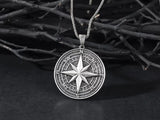 Handmade S925K Silver Compass Pendant Necklace - BGCOPPER