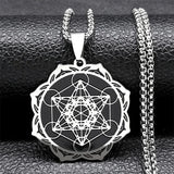 Metatron Stainless Steel Hexagonal Pendant Necklace - BGCOPPER