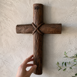 Hand-Carved Beechwood Intertwined Cross of Unity in Christ