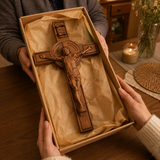 Bgcopper INRI Wood Carving Crucifix - craftsmanship detail