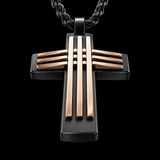 Modern Interwoven Stripe Cross Necklace – Bold Faith, Urban Style