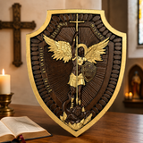 Guardian Michael Wood Carving - Handcrafted Spiritual Shield & Heirloom Gift
