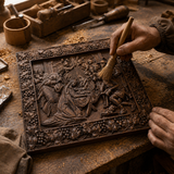 Krippe Holz geschnitzte Plakette, natürliche Buche Massivholz Religiöses Geschenk, Christliches Weihnachts geschenk
