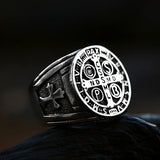Saint Benedict Medal Stainless Steel Ring - BGCOPPER