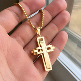 3D Interlocking Stainless Steel Cross Necklace