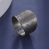 Amaxer Metatron’s Cube Ring for Men Stainless Steel Vintage Sacred Geometry Spiritual Protection Amulet Ring Statement Band for Men Women - BGCOPPER