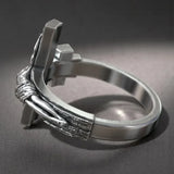 Crucifixion of Jesus S925K Silver Cross Ring - BGCOPPER