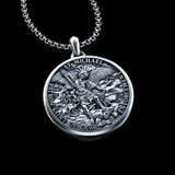 Archangel Michael S925K Silver Round Necklace - BGCOPPER