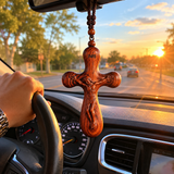 Bgcopper Rosewood Crucifix of Jesus' Passion (Necklace & Car Charm Options)