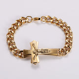 Stainless Steel Crucifixion Cuban Bracelet - BGCOPPER