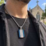 Geometric Faith Pendant Necklace – Titanium Steel Men's Necklace