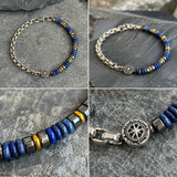 Boho Natural Stone Compass Beaded Bracelet