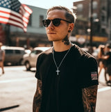 American Flag Cross Necklace - BGCOPPER