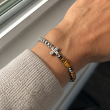 Men's Tiger Eye Cross Bracelet
