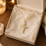 Cross and Diamond Crown Necklace