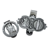 St. Christopher's Virgin Mary bless us with a safe journey car visor clips - BGCOPPER