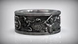 S925K Silver Archangel Michael Ring | Sacred Protection and Baroque Rococo Style Engravings - BGCOPPER