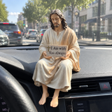 I Am with You Always Seated Jesus Figurine – Christian Faith Reminder Decor