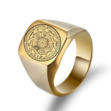 Seal of the Seven Archangels Stainless Steel Men's Trigger Finger Seal of Solomon - BGCOPPER