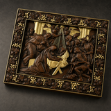 Krippe Holz geschnitzte Plakette, natürliche Buche Massivholz Religiöses Geschenk, Christliches Weihnachts geschenk