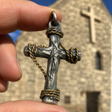 Hand-Wrapped Antique Copper Cross Necklace – Christian Faith Pendant