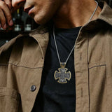 S925 sterling silver double-sided Jesus and Virgin Mary necklace - BGCOPPER