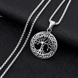 Tree of Life Necklace Pendant Stainless Steel Protection Lucky Talisman Celtic Jewelry for Men Women - BGCOPPER