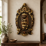 Three Sacred Hearts of the Holy Family Wall Hanging Art work Personalized Religious Gift wooden decor - craftsmanship detail
