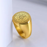Vintage Titanium Seven Archangel Signet Ring - Amulet Against Evil Eyes, Curses, Spells - BGCOPPER